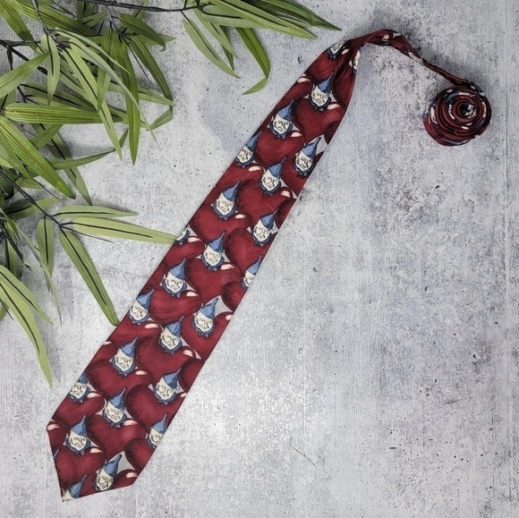 American Film Classics | Burgundy Wizard of Oz Tin Man Neck Tie - Picture 1 of 5